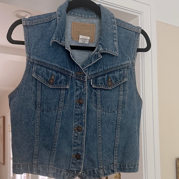 Levi's Blue Denim Vest - Picture 1 of 5